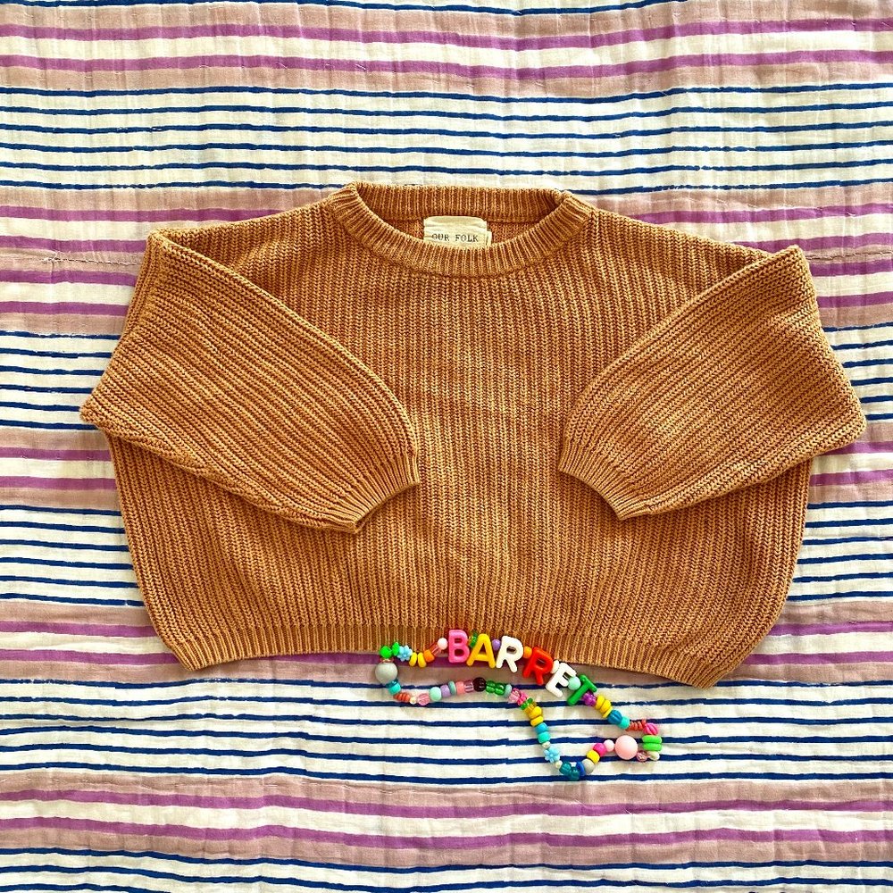 Chunk Knit Crop Toddler Sweater